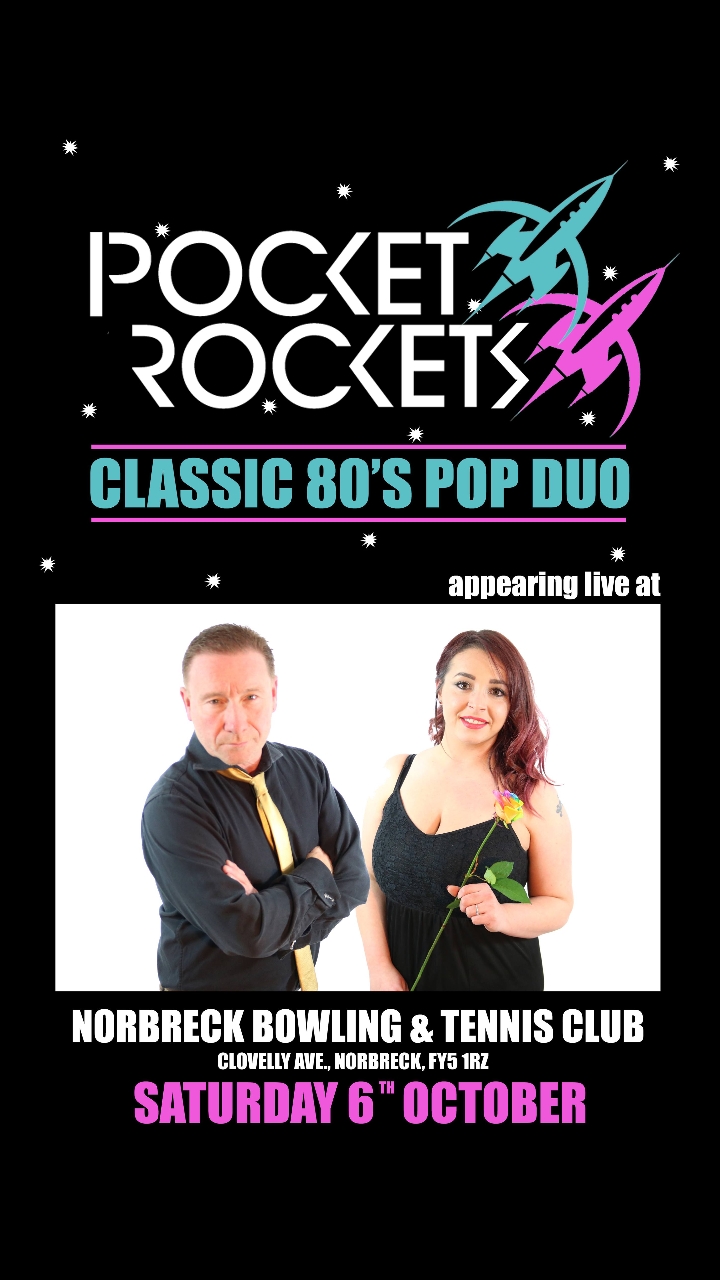 Pocket Rockets - Live! Sat 6th October - Norbreck Bowling and Tennis Club