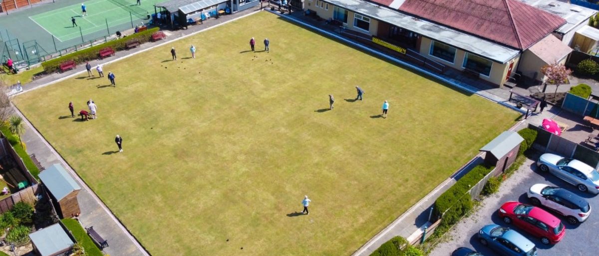 Overhead shot of Norbreck Bowling and Tennis Club in Blackpool